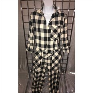 Black and white checkered jumpsuit